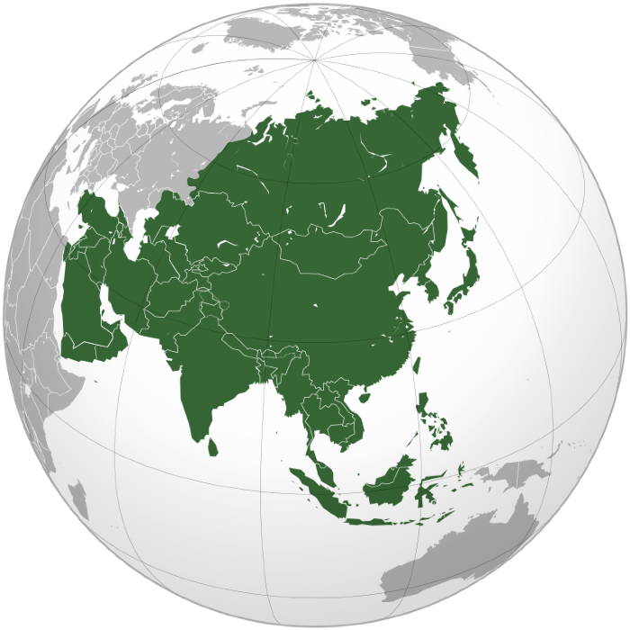  Asie (source: AndLikeThings + Ssolbergj, CC BY-SA 4.0, via Wikimedia Commons). 