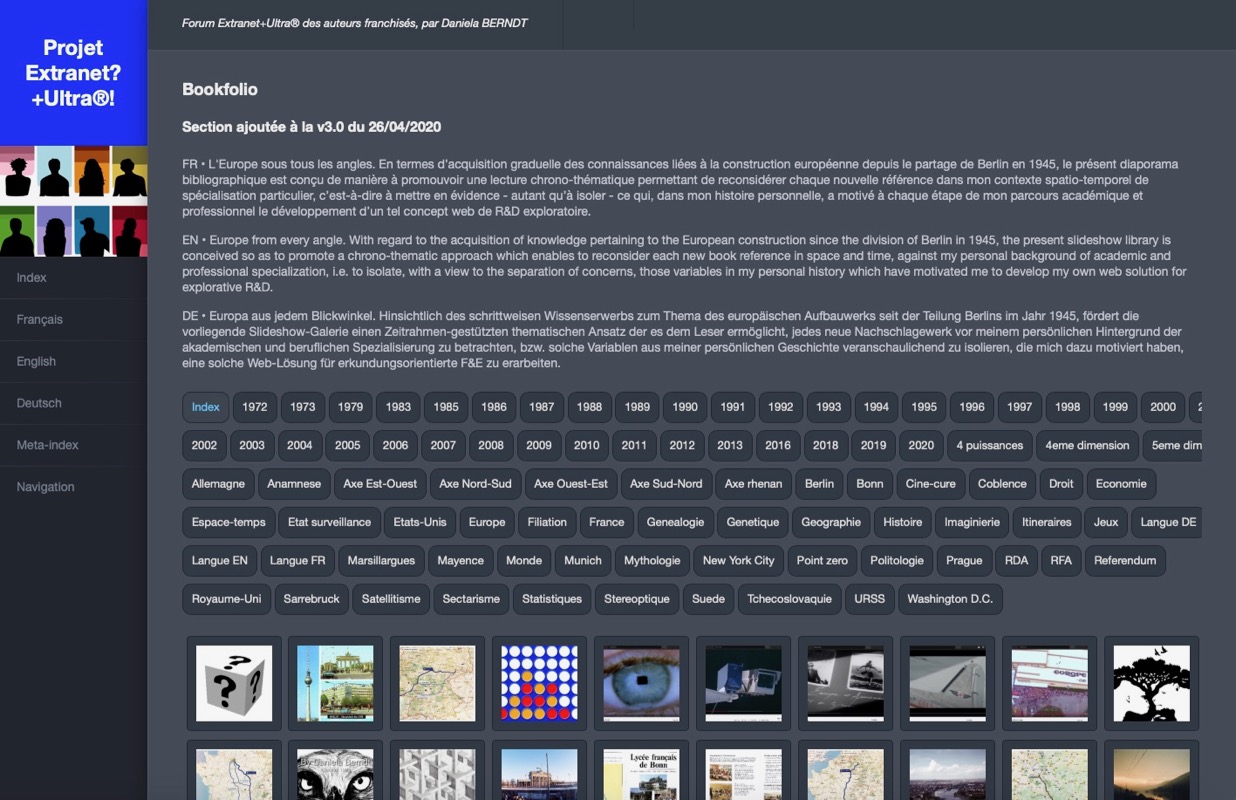 Images W1 à W3: Retours rétro-prospectifs spécialisés sur mes 'contextes d'adaptation au chamboulement structurel'.